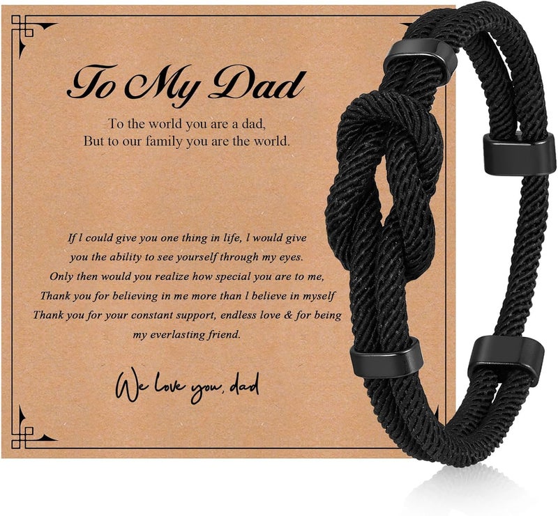 TempBeau Store Love Knot Bracelet Gift for Men - Braided Cord Rope Bracelets for Men,String Bracelet with Infinity Knot Anniversary Birthday Gifts - Image 1